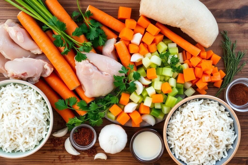 Ingredients for Homemade Chopt Spicy Chicken Soup