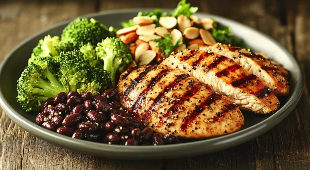 High-protein meals featuring grilled chicken breast.