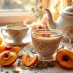 english breakfast tea with peach