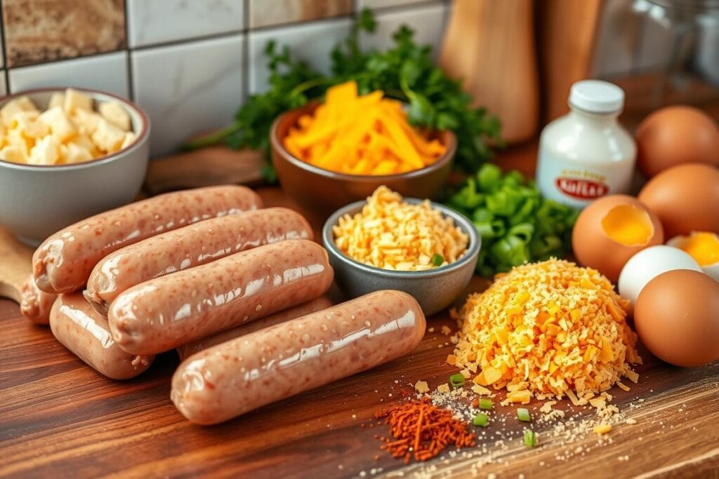 Cheesy Sausage Breakfast Ingredients